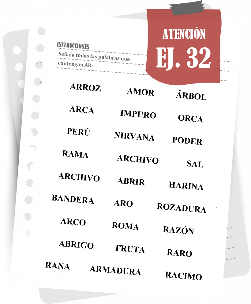 Imagen del ejercicio 32 de atención