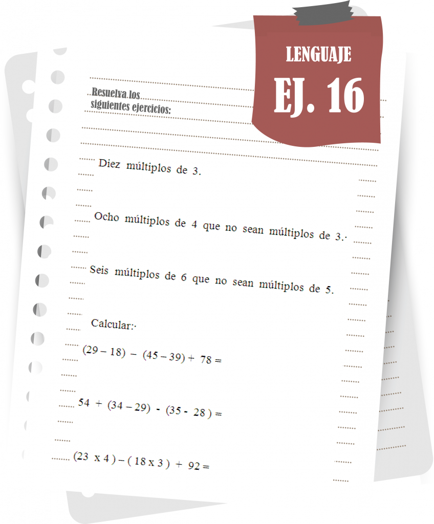 Imagen del ejercicio 16 de lenguaje
