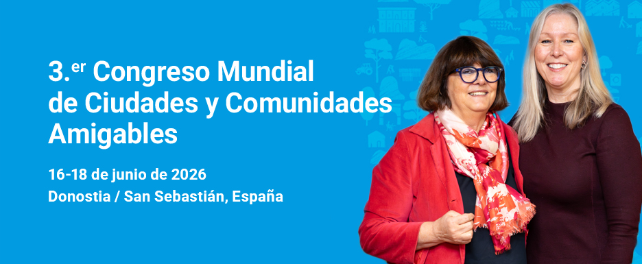 Mayte Sancho, directora general del Imserso, junto a Anne Berit, presidenta del tercer Congreso Mundial de Ciudades y Comunidades Amigables.