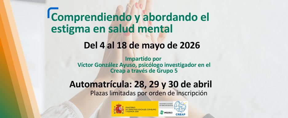 cartel del curso comprendiendo y abordando el estigma en salud mental.