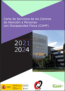 Portada Carta de Servicios 2021-2024 del Centro de Atención a Personas con Discapacidad Física (CAMF) de Ferrol-A Coruña