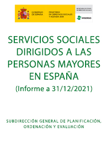 Portada Servicios Sociales dirigidos a personas mayores en España. Diciembre de 2021