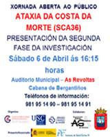 Cartel de la jornada de presentación de la investigación de la Ataxia da Costa da Morte