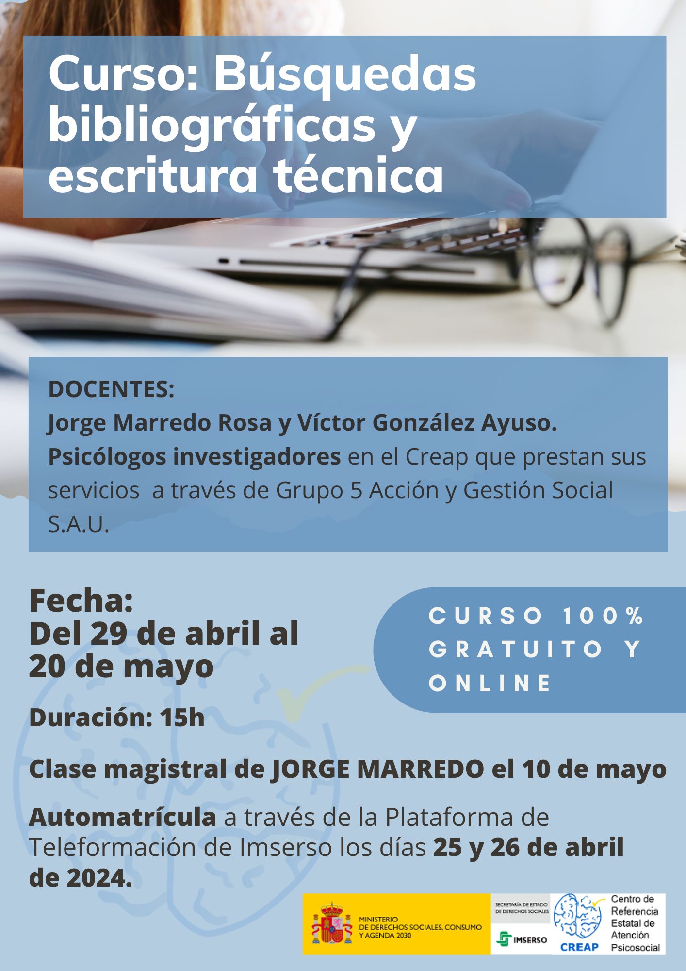 Cartel Curso Búsquedas bibliográficas 2024