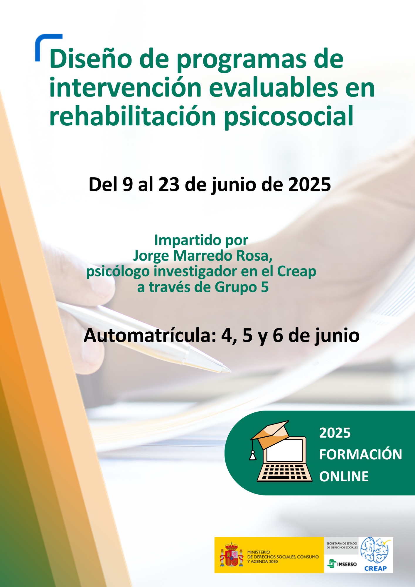 Cartel Curso Diseño de programas de intervención