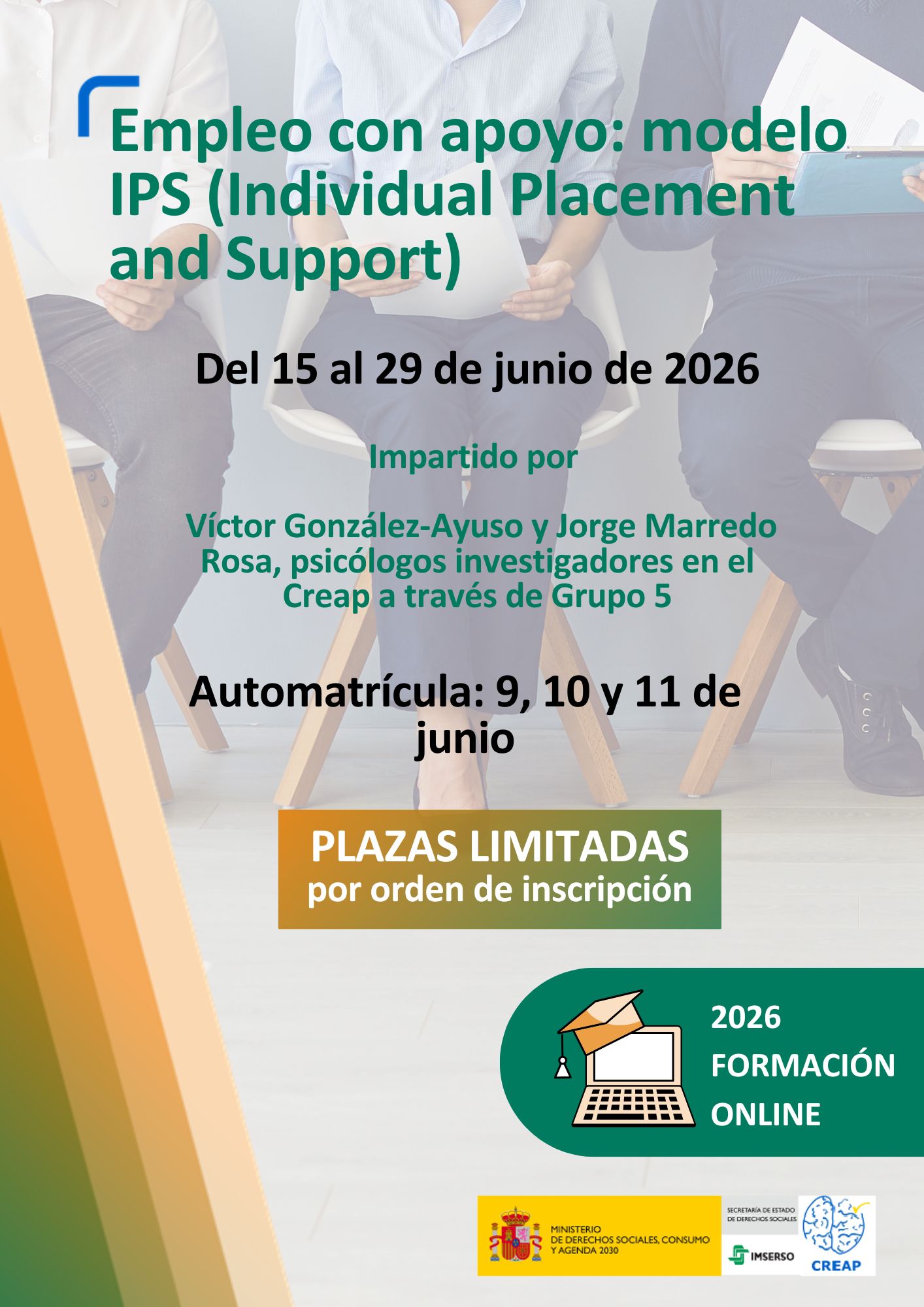 Cartel Curso Empleo con Apoyo: modelo IPS